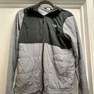 The North Face Women’s Hooded Insulated Jacket - Light Gray/Charcoal